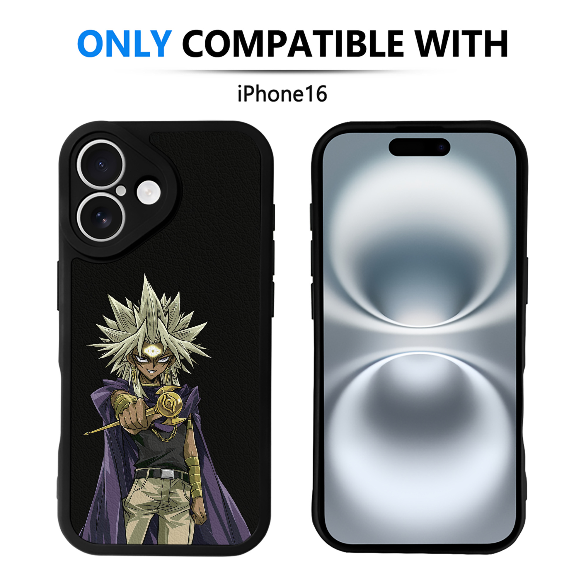 遊☆戯☆王 Yu-Gi-Oh! 【iPhone 16シリーズ対応】シリコンスマホケース（レザー調） 材質：シリコン